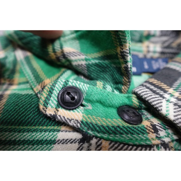 Polo Ralph Lauren Twill Button Up Shirt Mens Large Green Plaid Chin Strap NEW - Picture 3 of 11